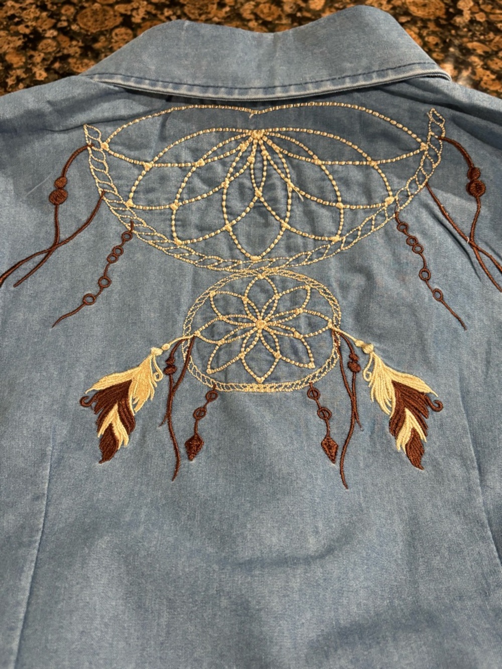 Winster Western Denim Dress Medium Embroidered Dreamcatcher Tie Belt Boho NWT - Picture 7 of 11